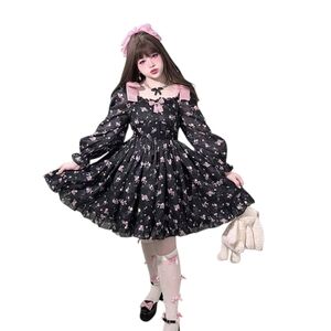 Hard Candy Lolita Kawaii Dark Floral  Coquette Cottagecore Dress Plus